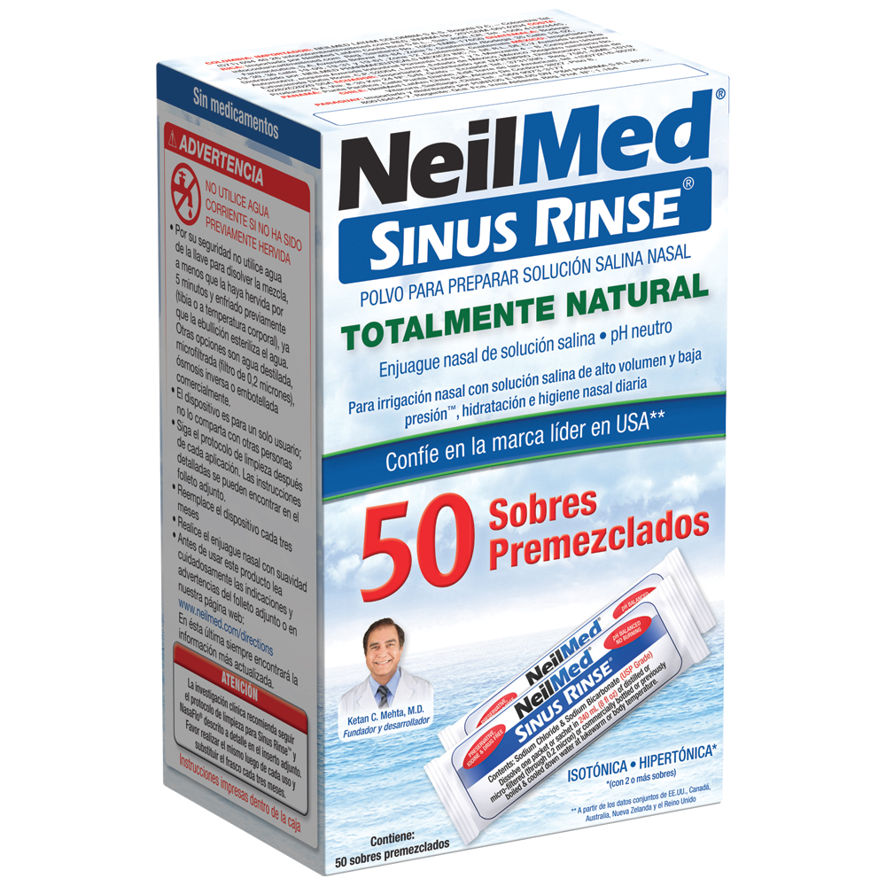 NeilMed Sinus Rinse Kit Botella c/10 Sobres Premezclados & NasoGEL